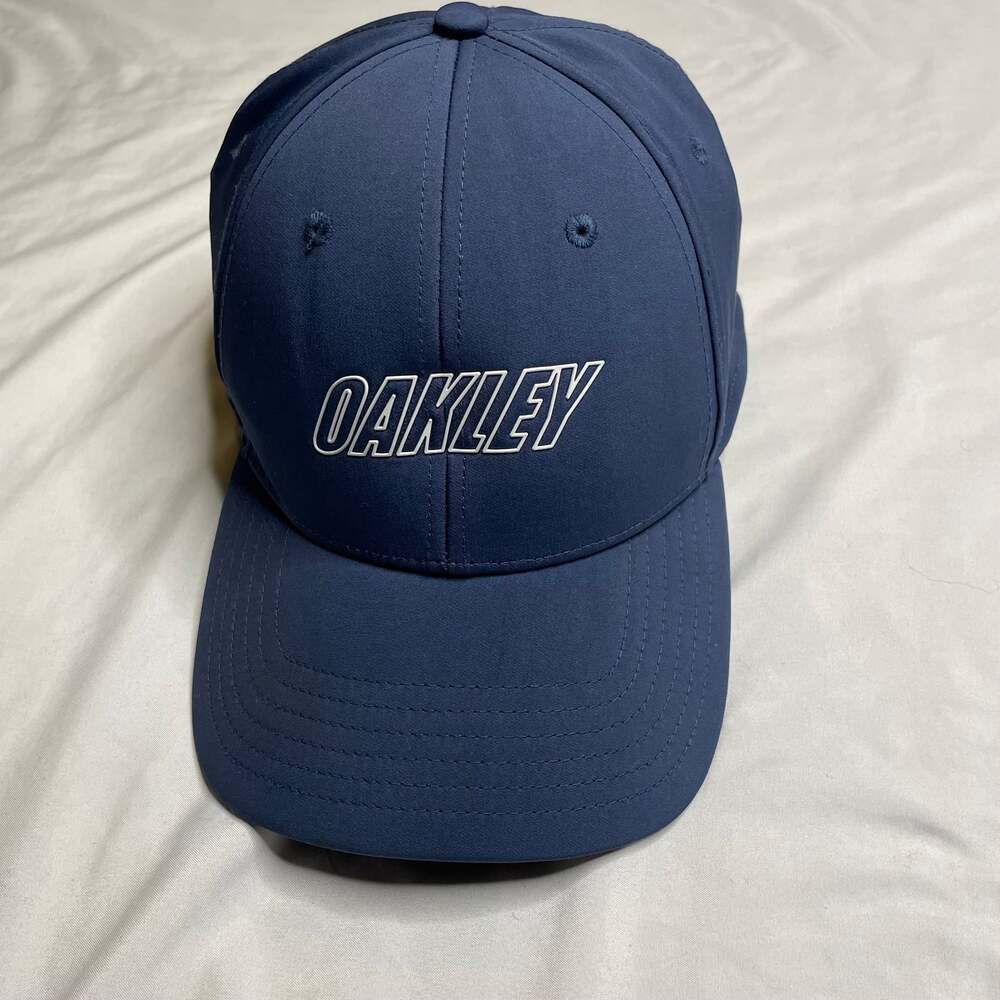 Oakley Blue Flex Fit Hat Cap Mens S/M Custom Fit Stretch